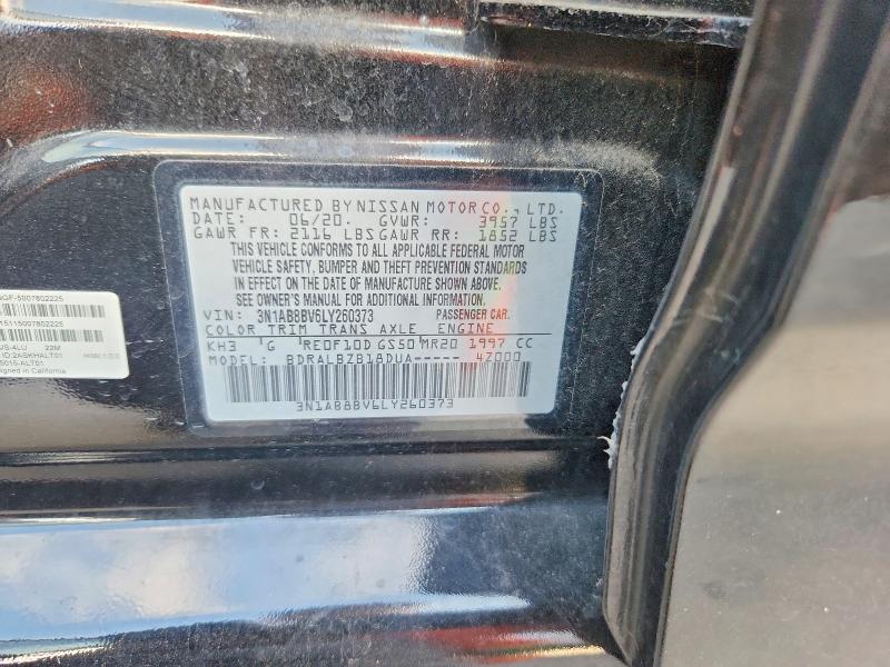 Продаж на аукціоні авто 2020 Nissan Sentra, vin: 3N1AB8BV6LY260373, номер лоту: 57237806