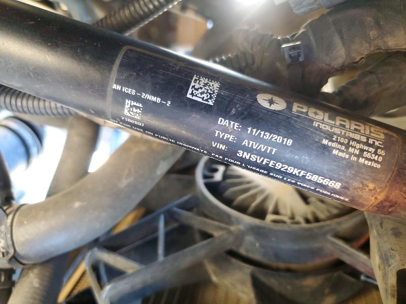 2019 Polaris Rzr მანქანა იყიდება აუქციონზე, vin: 3NSVFE929KF585668, აუქციონის ნომერი: 56841966