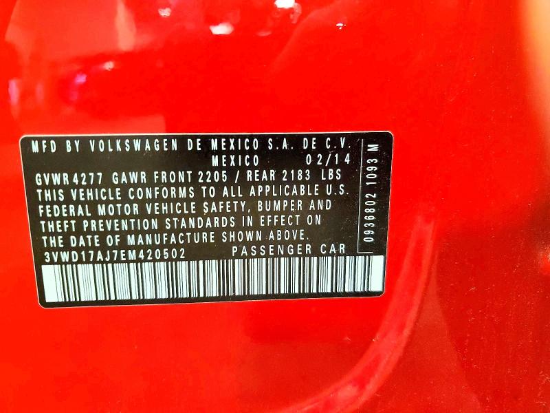 Aukcja sprzedaży 2014 Volkswagen Jetta, vin: 3VWD17AJ7EM420502, numer aukcji: 56191796