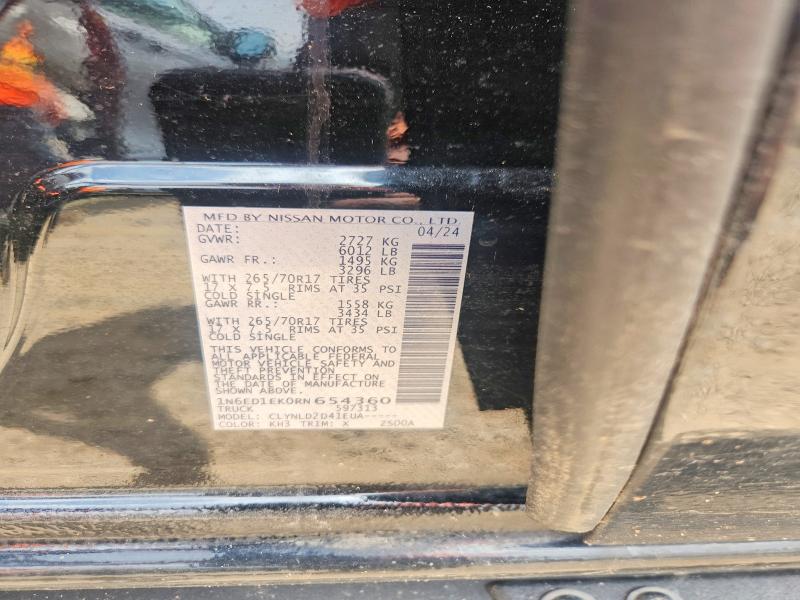 58744356 :رقم المزاد ، 1N6ED1EK0RN654360 vin ، 2024 Nissan Frontier مزاد بيع