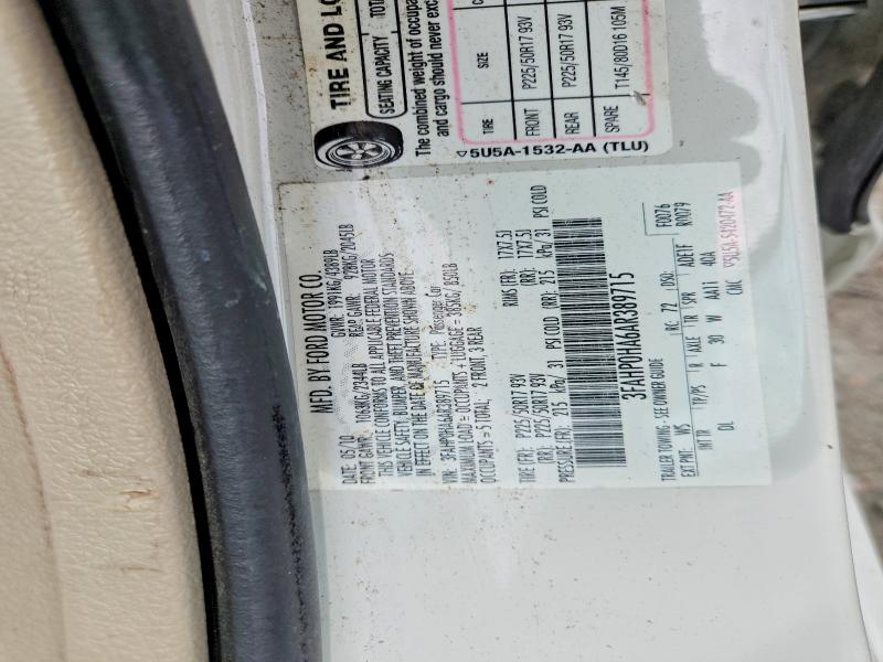 Продажа на аукционе авто 2010 Ford Fusion, vin: 3FAHP0HA6AR389715, номер лота: 55604916