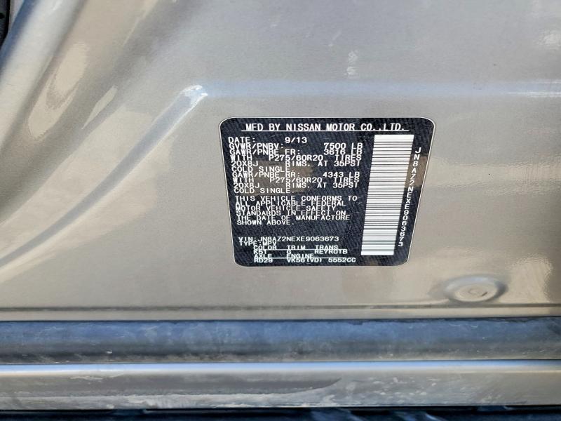 57429946 :رقم المزاد ، JN8AZ2NEXE9063673 vin ، 2014 Infiniti Qx80 مزاد بيع
