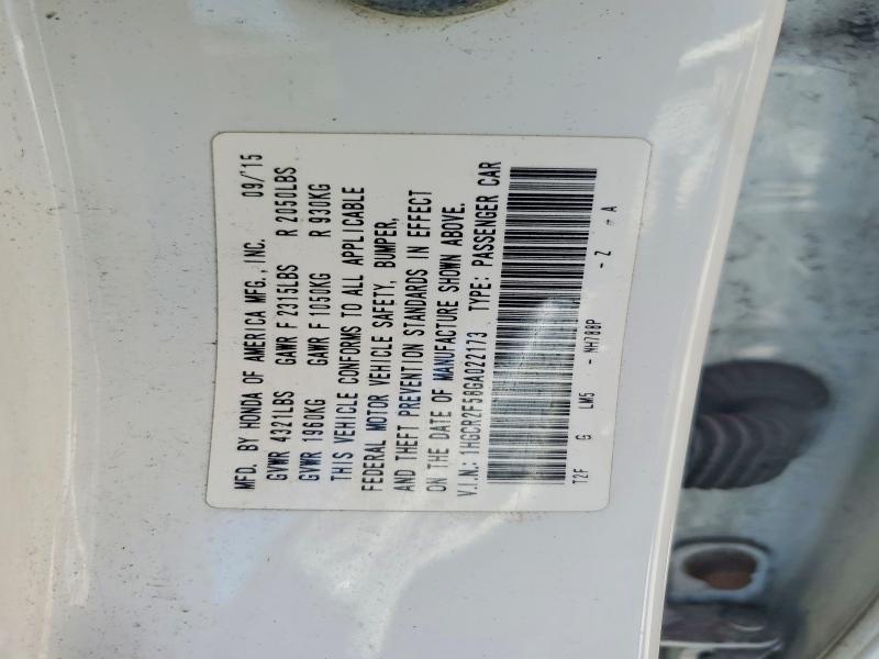 2016 Honda Accord მანქანა იყიდება აუქციონზე, vin: 1HGCR2F58GA022173, აუქციონის ნომერი: 56149686