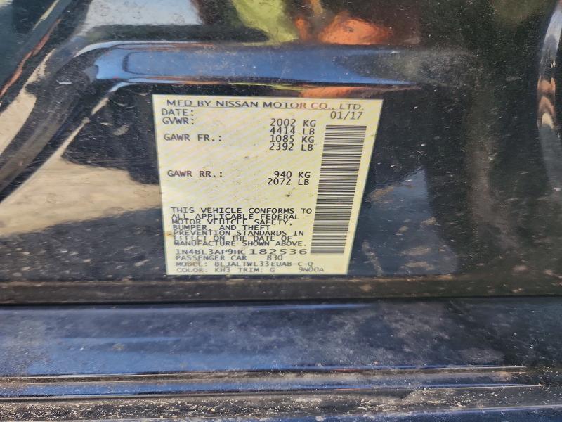 58548056 :رقم المزاد ، 1N4BL3AP9HC182536 vin ، 2017 Nissan Altima مزاد بيع