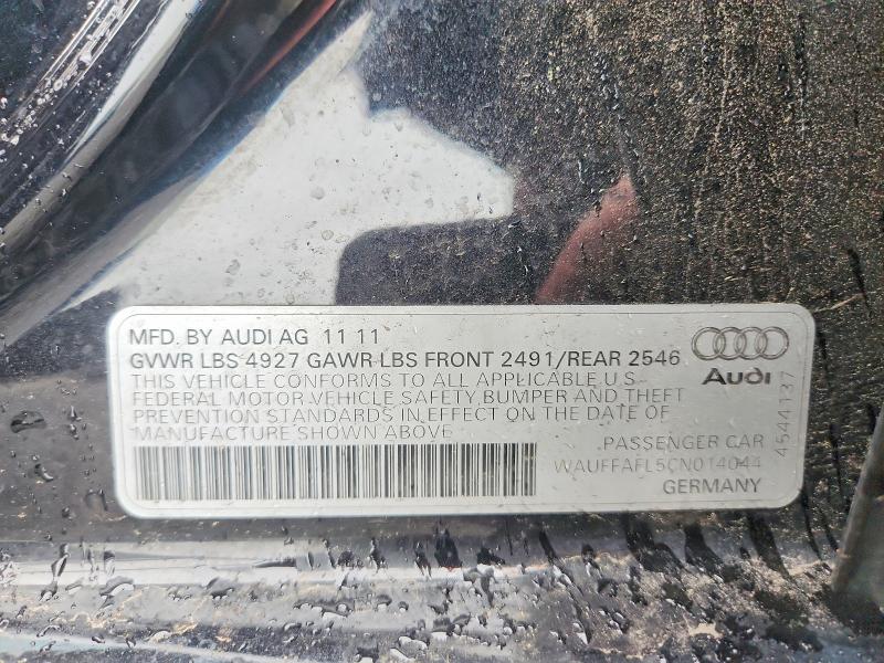 Продажа на аукционе авто 2012 Audi A4, vin: WAUFFAFL5CN014044, номер лота: 58510996