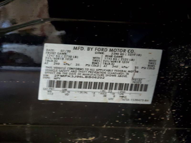 2020 Ford Edge მანქანა იყიდება აუქციონზე, vin: 2FMPK3J96LBB06202, აუქციონის ნომერი: 57715446