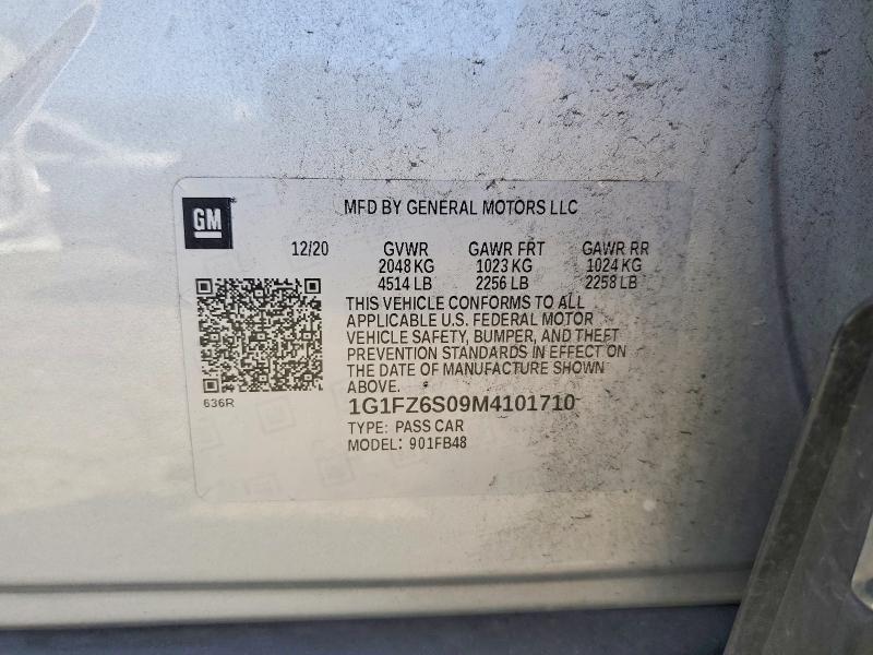 Продаж на аукціоні авто 2021 Chevrolet Bolt Ev, vin: 1G1FZ6S09M4101710, номер лоту: 57714916