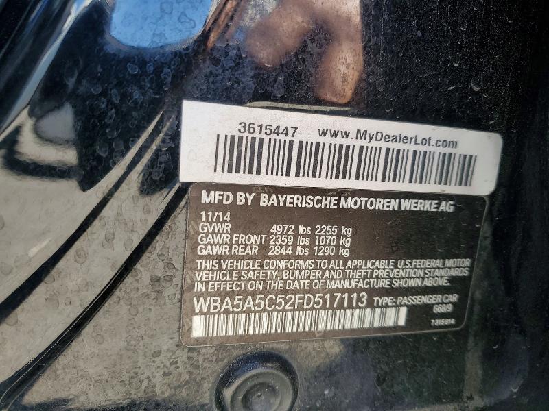 Aukcja sprzedaży 2015 Bmw 528, vin: WBA5A5C52FD517113, numer aukcji: 58620016