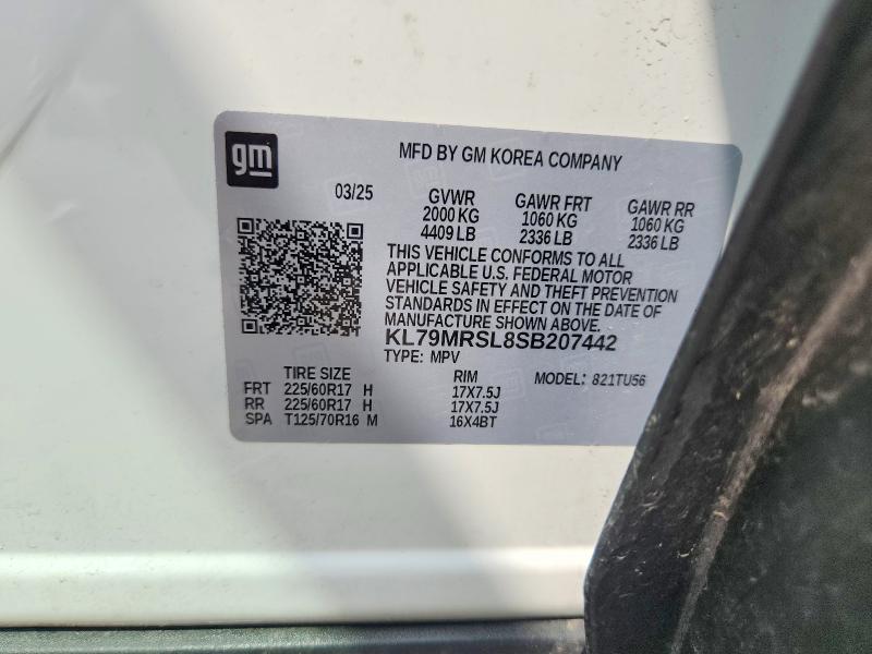 2025 Chevrolet Trailblazer მანქანა იყიდება აუქციონზე, vin: KL79MRSL8SB207442, აუქციონის ნომერი: 85625325