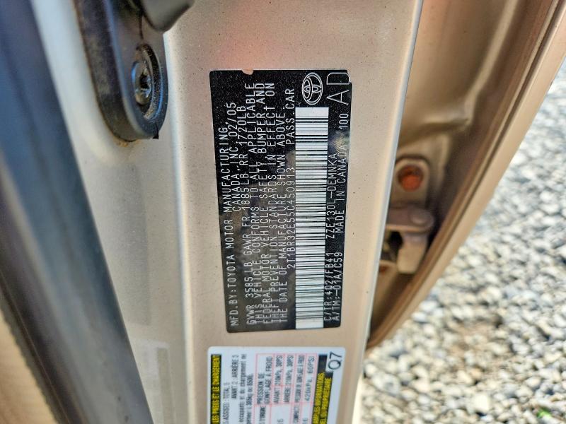 Продажа на аукционе авто 2005 Toyota Corolla, vin: 2T1BR32E55C450913, номер лота: 58193456