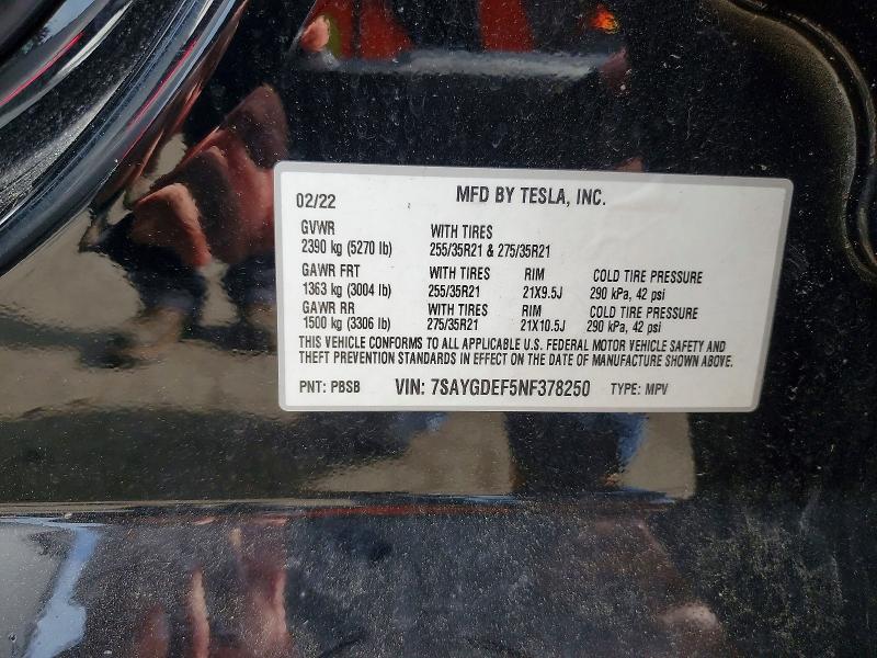 Продажа на аукционе авто 2022 Tesla Model Y, vin: 7SAYGDEF5NF378250, номер лота: 56748876