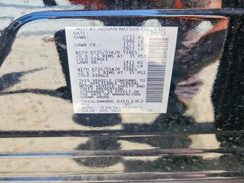 Продажа на аукционе авто 2013 Infiniti Jx35, vin: 5N1AL0MN8DC305182, номер лота: 58252686