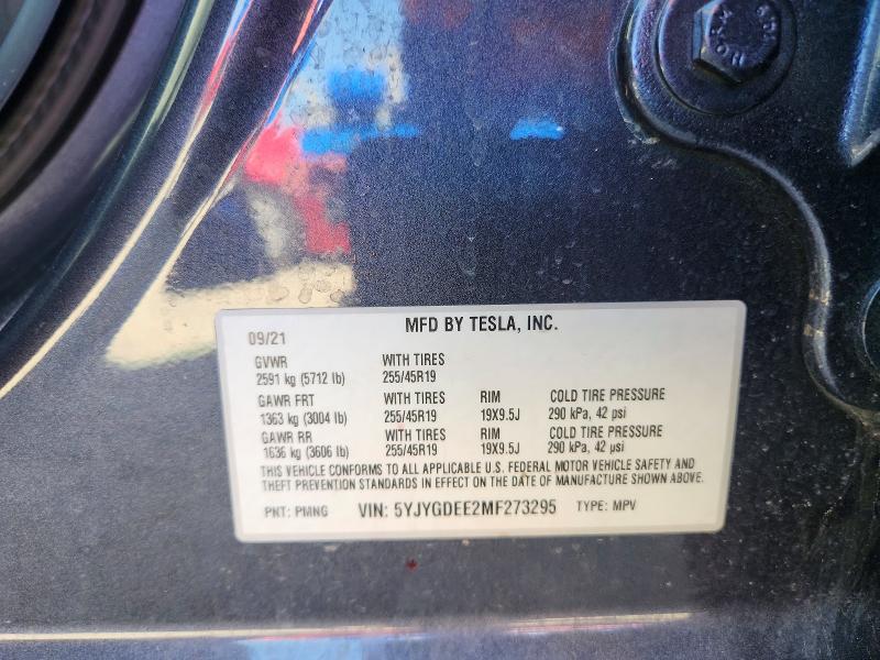 Aukcja sprzedaży 2021 Tesla Model Y, vin: 5YJYGDEE2MF273295, numer aukcji: 56810806