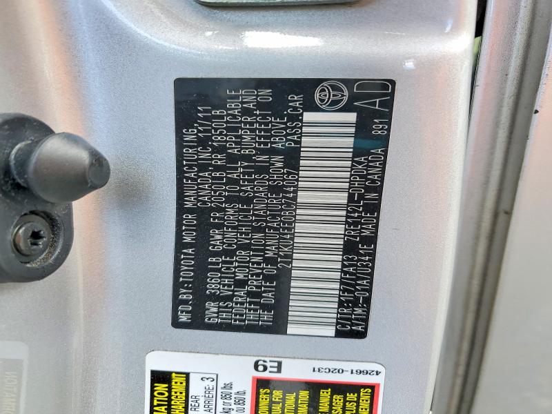 Aukcja sprzedaży 2011 Toyota Matrix, vin: 2T1KU4EE0BC744067, numer aukcji: 57152606