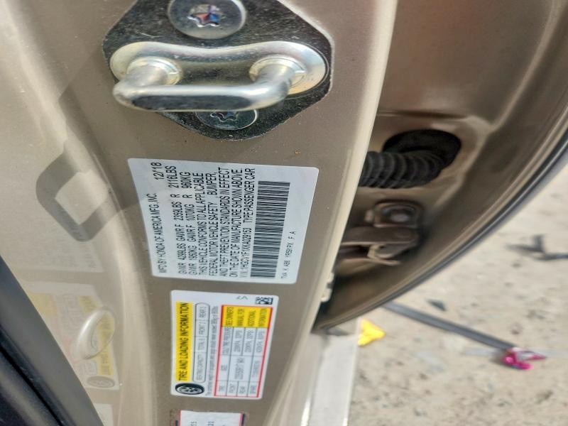 Продаж на аукціоні авто 2019 Honda Accord, vin: 1HGCV1F1XKA029153, номер лоту: 57022126