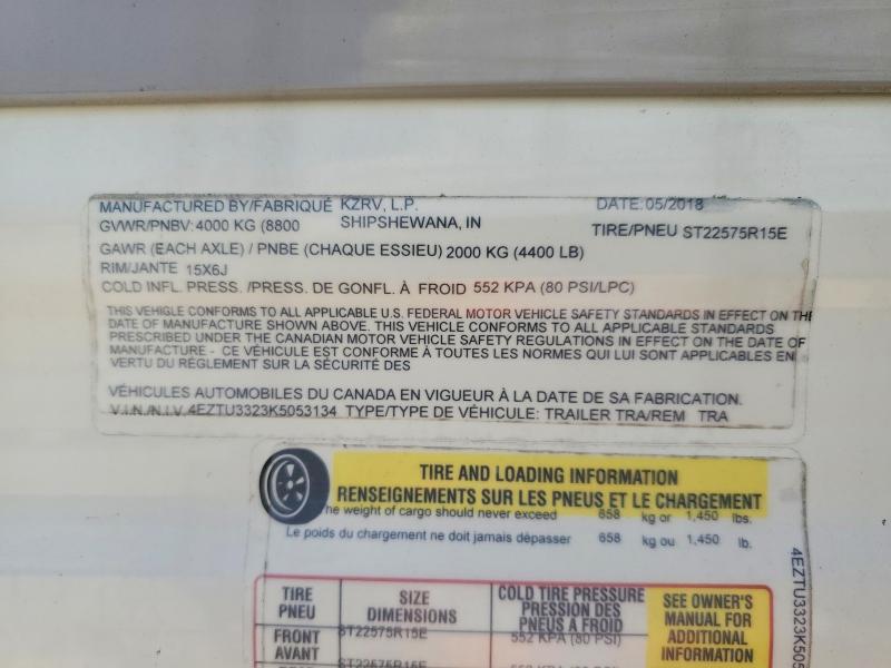 Продажа на аукционе авто 2019 Kz-rv Sportsmen, vin: 4EZTU3323K5053134, номер лота: 55653156