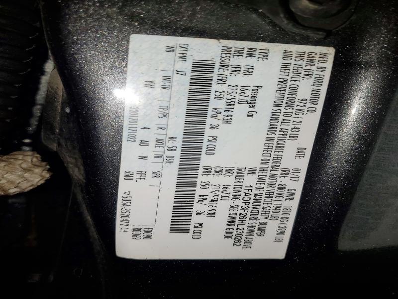 51921936 :رقم المزاد ، 1FADP3F26HL230262 vin ، 2017 Ford Focus مزاد بيع