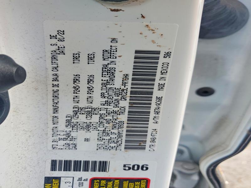 2022 Toyota Tacoma მანქანა იყიდება აუქციონზე, vin: 3TMAZ5CN8NM170920, აუქციონის ნომერი: 56709046