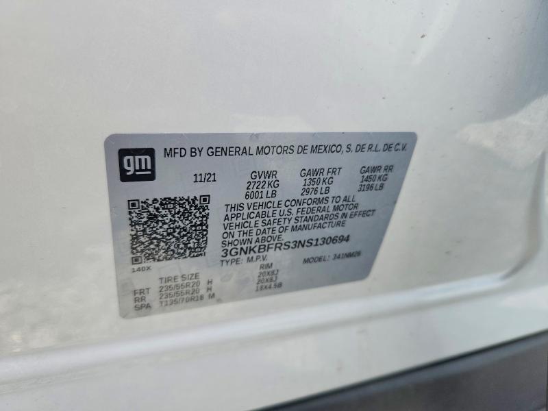 Продажа на аукционе авто 2022 Chevrolet Blazer, vin: 3GNKBFRS3NS130694, номер лота: 57431846