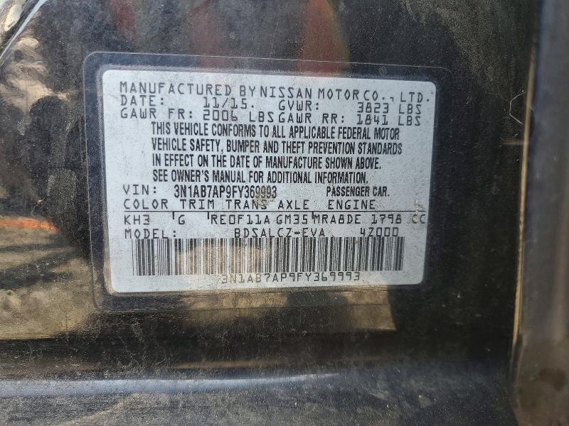 Продаж на аукціоні авто 2015 Nissan Sentra, vin: 3N1AB7AP9FY369993, номер лоту: 57750766