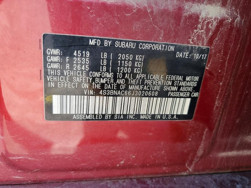 Aukcja sprzedaży 2018 Subaru Legacy, vin: 4S3BNAC66J3020608, numer aukcji: 57734596