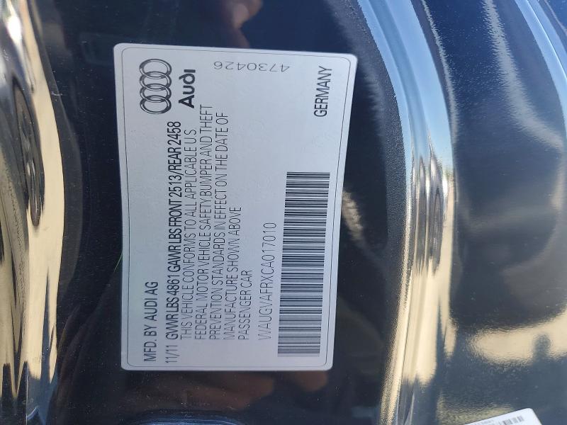 Aukcja sprzedaży 2012 Audi S5, vin: WAUGVAFRXCA017010, numer aukcji: 58813316
