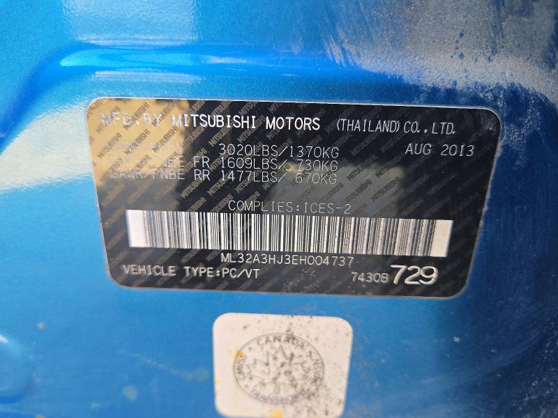 Продажа на аукционе авто 2014 Mitsubishi Mirage, vin: ML32A3HJ3EH004737, номер лота: 54640746