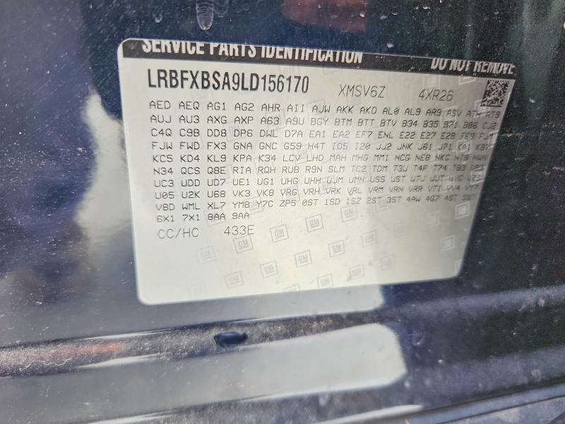 Продажа на аукционе авто 2020 Buick Envision, vin: LRBFXBSA9LD156170, номер лота: 56791406