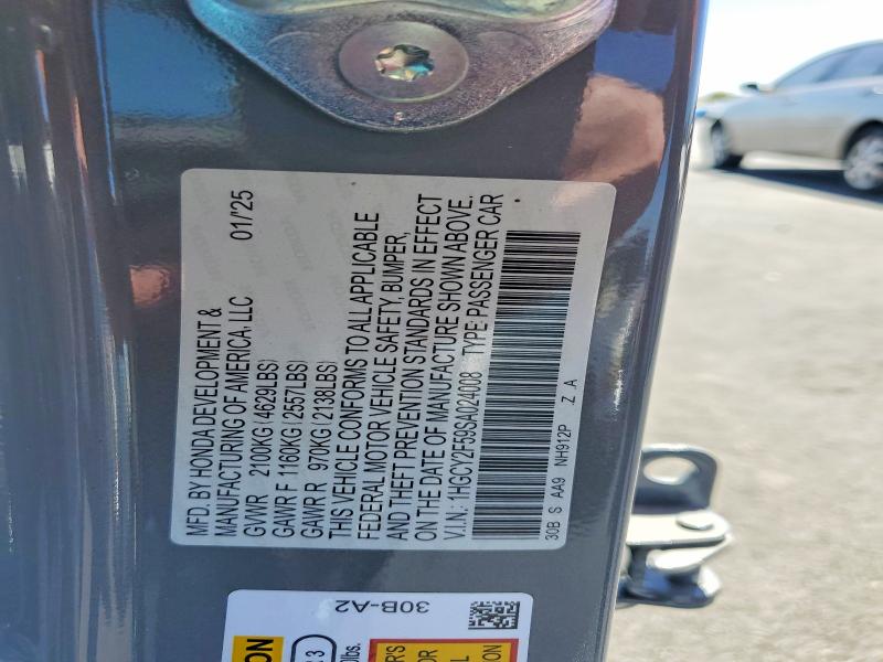 55656496 :رقم المزاد ، 1HGCY2F59SA024008 vin ، 2025 Honda Accord مزاد بيع