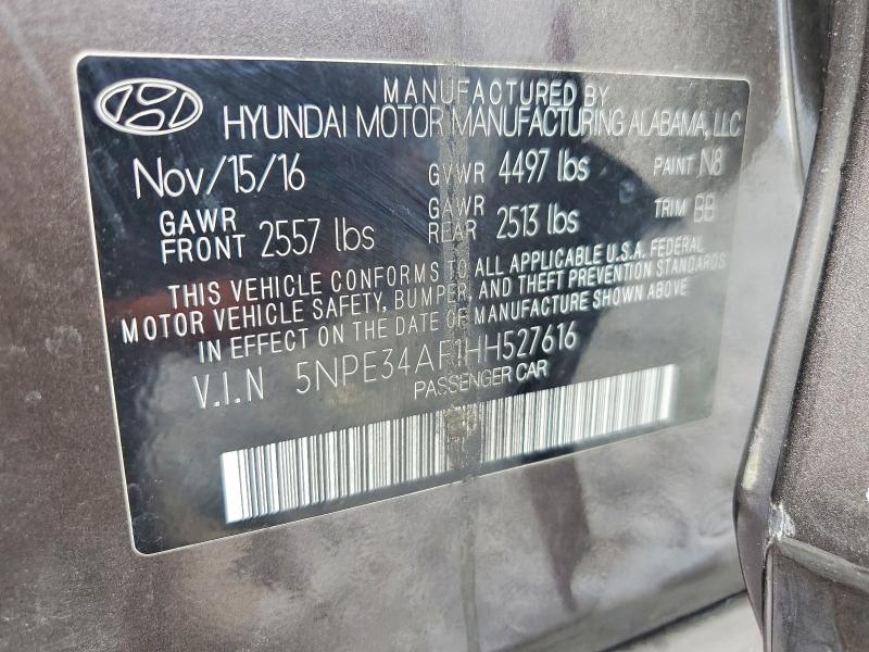 Aukcja sprzedaży 2017 Hyundai Sonata, vin: 5NPE34AF1HH527616, numer aukcji: 57905206