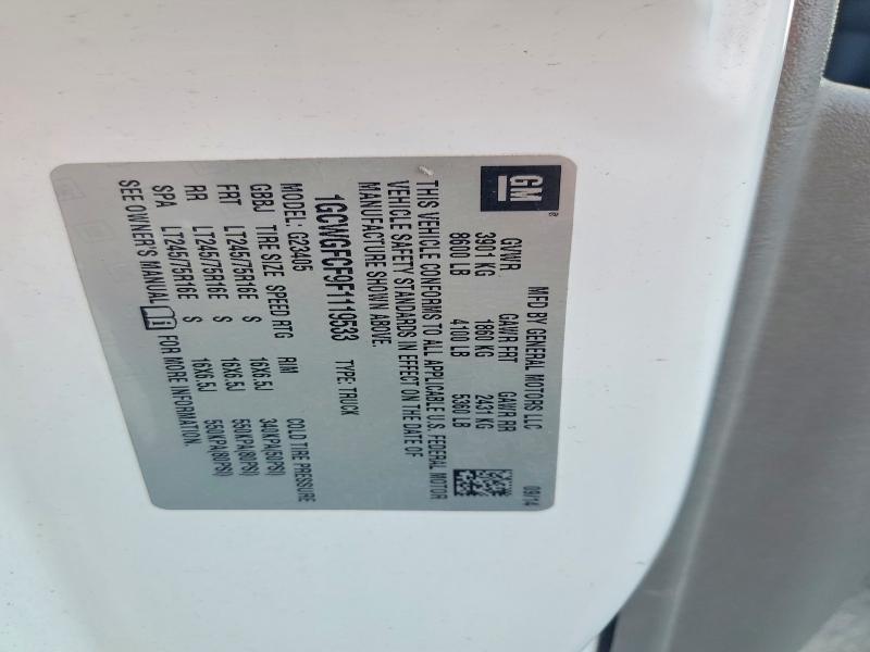 56886456 :رقم المزاد ، 1GCWGFCF9F1119533 vin ، 2015 Chevrolet Express G2500 مزاد بيع
