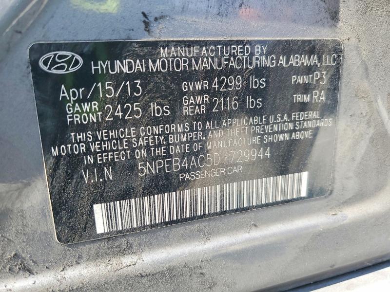 Aukcja sprzedaży 2013 Hyundai Sonata, vin: 5NPEB4AC5DH729944, numer aukcji: 55988936