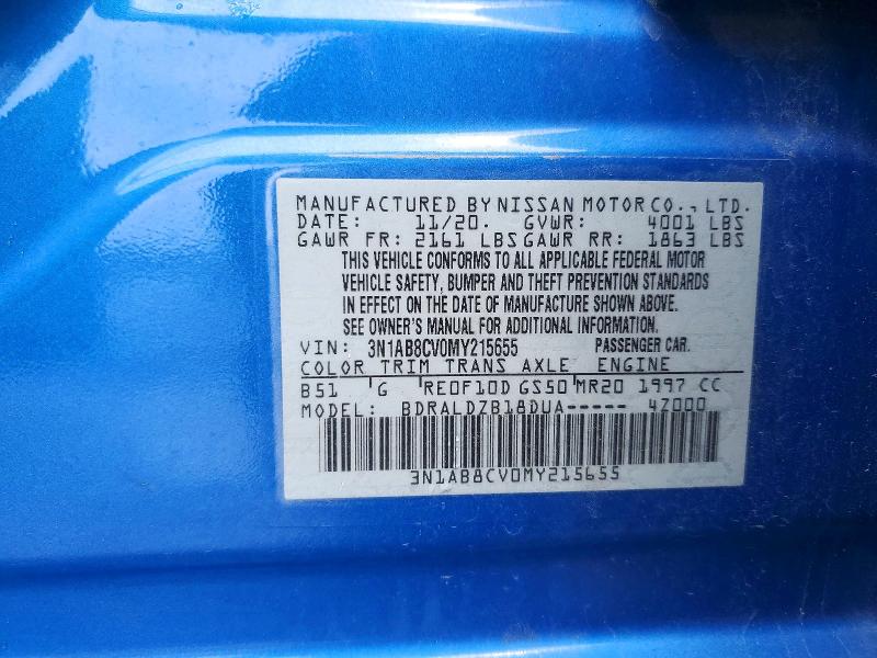 Продаж на аукціоні авто 2021 Nissan Sentra, vin: 3N1AB8CV0MY215655, номер лоту: 56570106