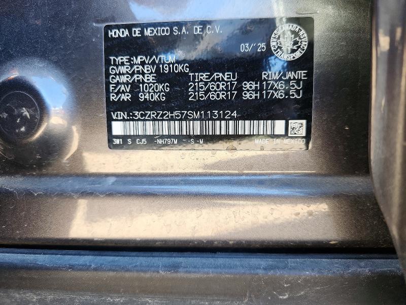 Aukcja sprzedaży 2025 Honda Hr-v, vin: 3CZRZ2H57SM113124, numer aukcji: 55532716