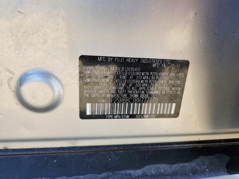 57606756 :رقم المزاد ، JF2SHBBC3BH777170 vin ، 2011 Subaru Forester مزاد بيع