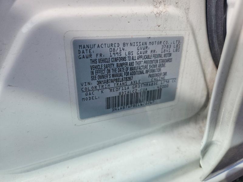 Продажа на аукционе авто 2014 Nissan Sentra, vin: 3N1AB7AP8EL678267, номер лота: 58380196