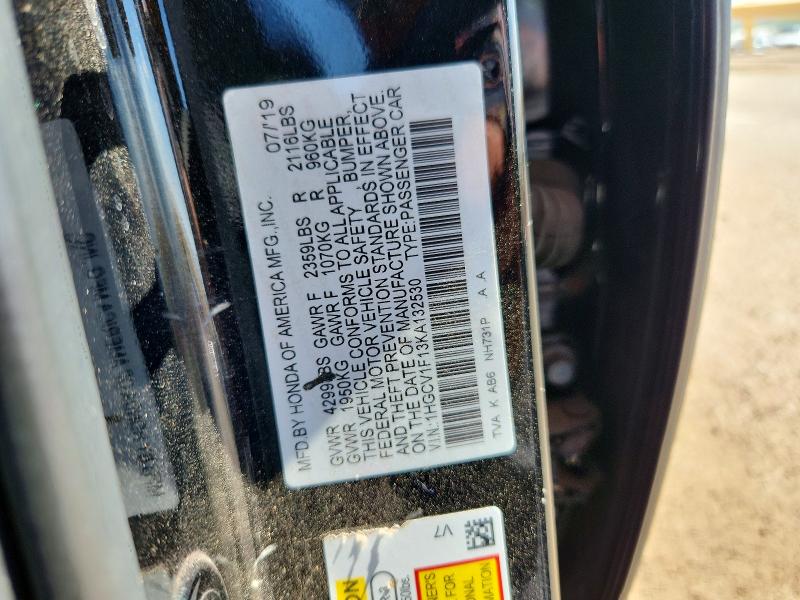 Продаж на аукціоні авто 2019 Honda Accord, vin: 1HGCV1F13KA132530, номер лоту: 57058836