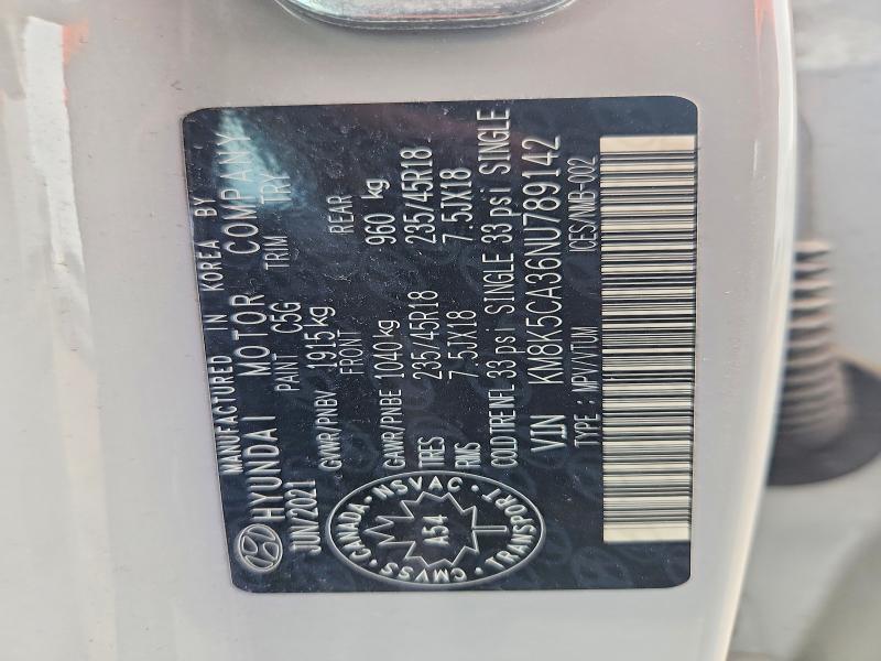 58358596 :رقم المزاد ، KM8K5CA36NU789142 vin ، 2022 Hyundai Kona مزاد بيع
