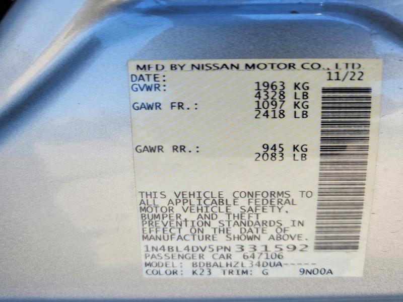 55892146 :رقم المزاد ، 1N4BL4DV5PN331592 vin ، 2023 Nissan Altima مزاد بيع
