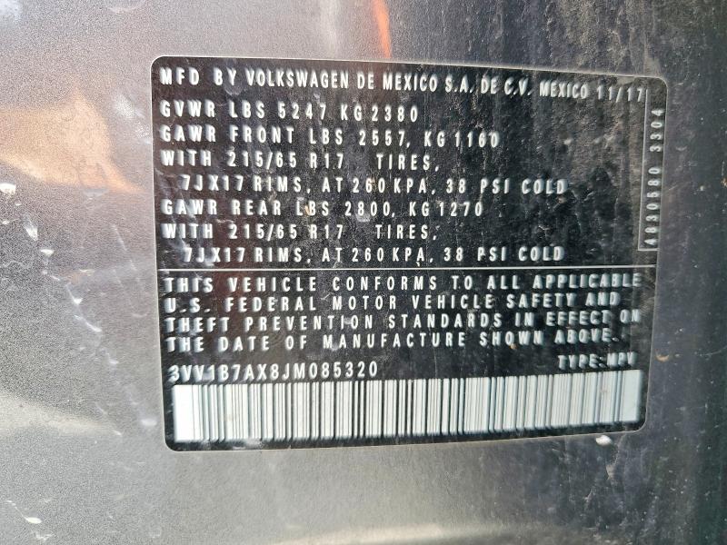 Aukcja sprzedaży 2018 Volkswagen Tiguan, vin: 3VV1B7AX8JM085320, numer aukcji: 56545986