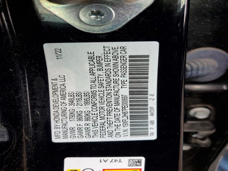 Aukcja sprzedaży 2023 Honda Civic, vin: 19XFL2H87PE000697, numer aukcji: 55901056