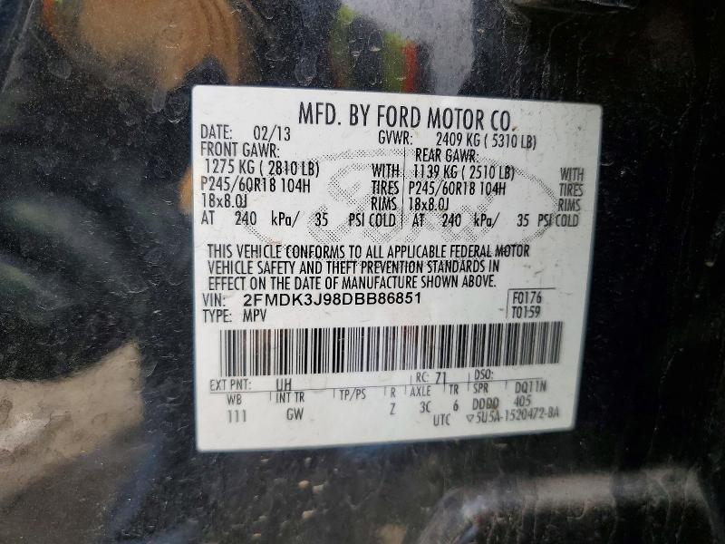 Продажа на аукционе авто 2013 Ford Edge, vin: 2FMDK3J98DBB86851, номер лота: 55066376