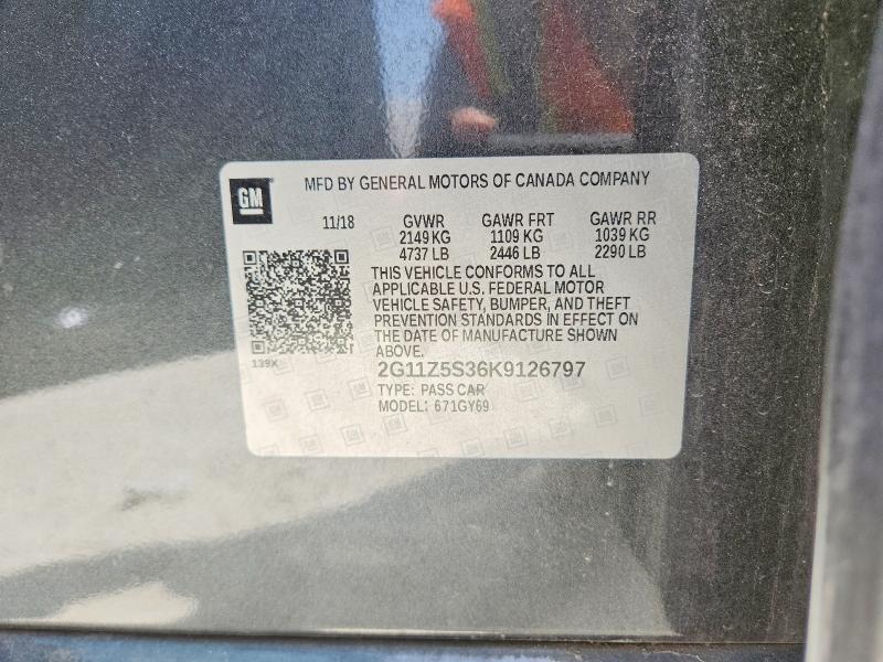 Продажа на аукционе авто 2019 Chevrolet Impala, vin: 2G11Z5S36K9126797, номер лота: 58840716