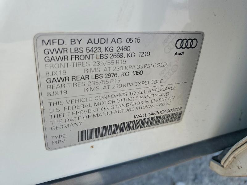 Продажа на аукционе авто 2016 Audi Q5, vin: WA1L2AFP6GA003226, номер лота: 56114476