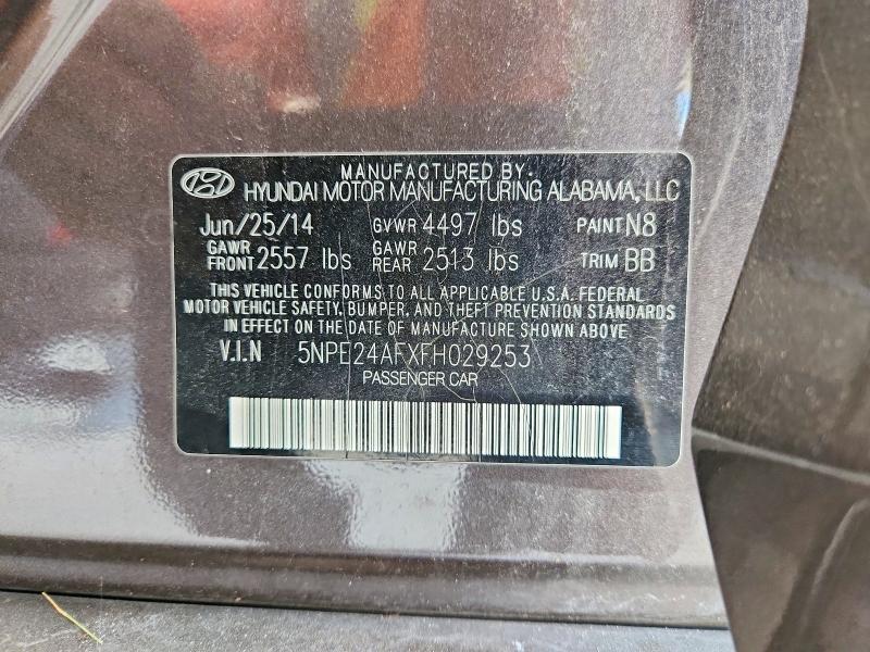 56629866 :رقم المزاد ، 5NPE24AFXFH029253 vin ، 2015 Hyundai Sonata مزاد بيع