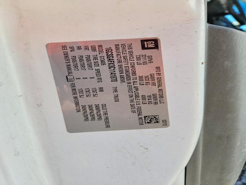 55944586 :رقم المزاد ، 1GCSGAFX3C1141870 vin ، 2012 Chevrolet Express G1500 مزاد بيع