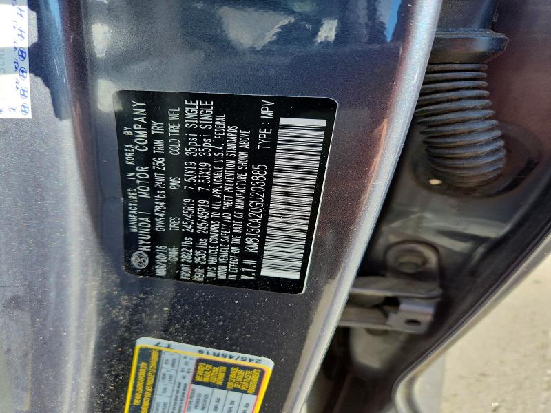 56031836 :رقم المزاد ، KM8J3CA20GU203885 vin ، 2016 Hyundai Tucson مزاد بيع