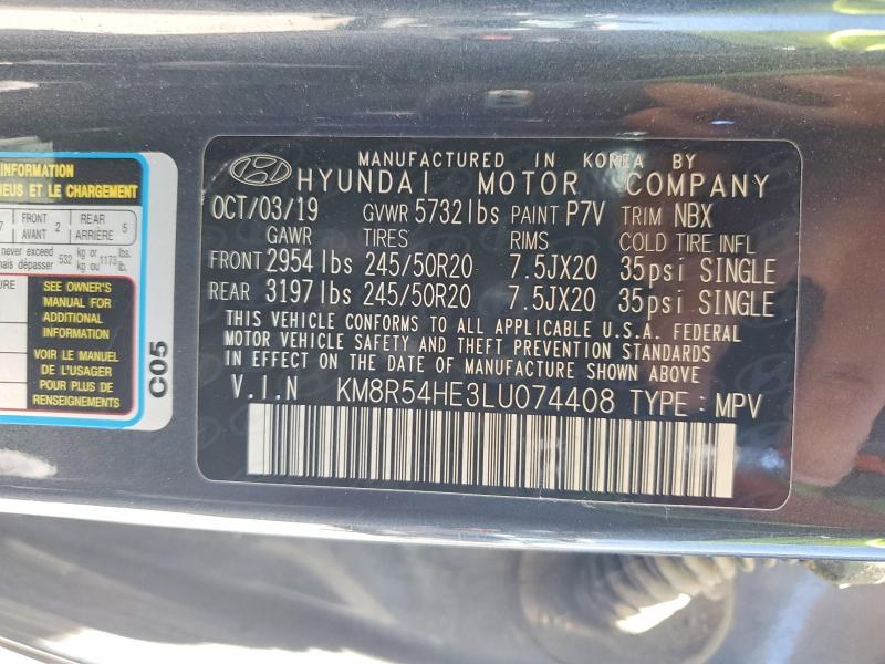 Продажа на аукционе авто 2020 Hyundai Palisade, vin: KM8R54HE3LU074408, номер лота: 58272946