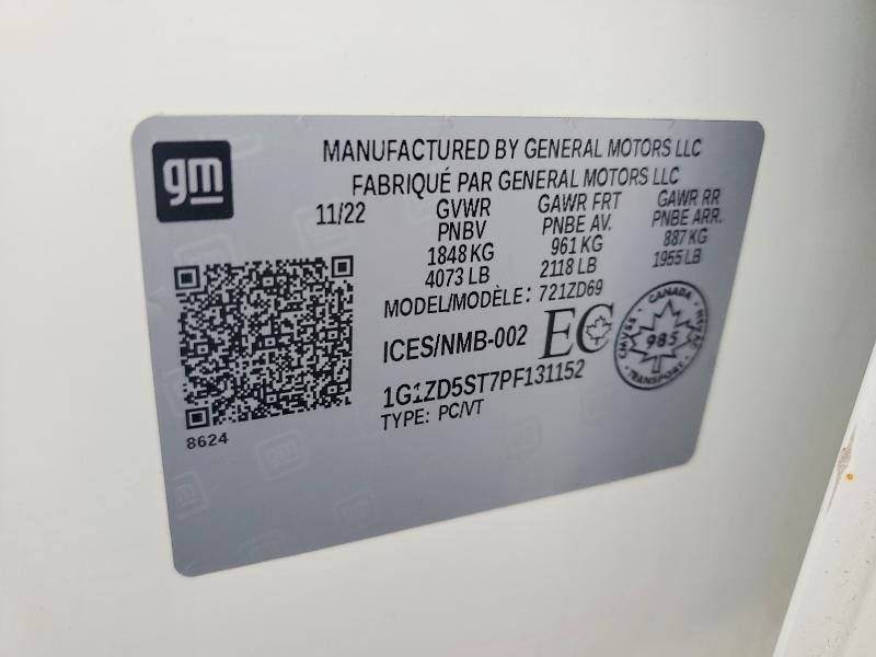 Продажа на аукционе авто 2023 Chevrolet Malibu, vin: 1G1ZD5ST7PF131152, номер лота: 58755106
