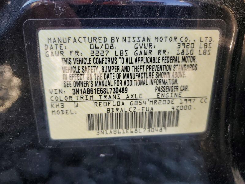 Продажа на аукционе авто 2008 Nissan Sentra, vin: 3N1AB61E68L730489, номер лота: 55543716